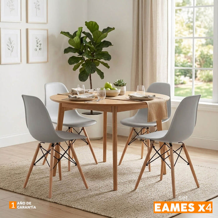 muebles comedores set x4 sillas comedor eames gris be bonno rkj100210 mp madecentro