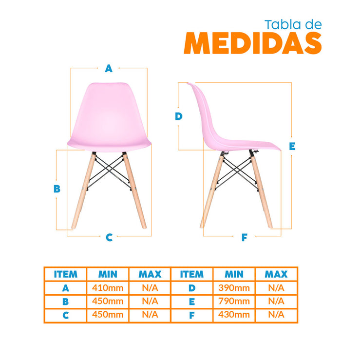 muebles comedores set x4 sillas comedor eames rosado be bonno rkj100215 mp madecentro