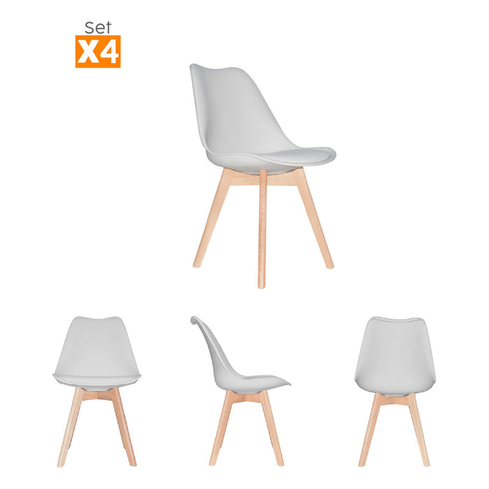 muebles comedores set x4 sillas comedor ema gris tpz be bonno rkj100180 mp madecentro