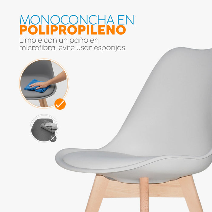 muebles comedores set x4 sillas comedor ema gris tpz be bonno rkj100180 mp madecentro