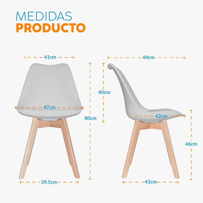 muebles comedores set x4 sillas comedor ema gris tpz be bonno rkj100180 mp madecentro