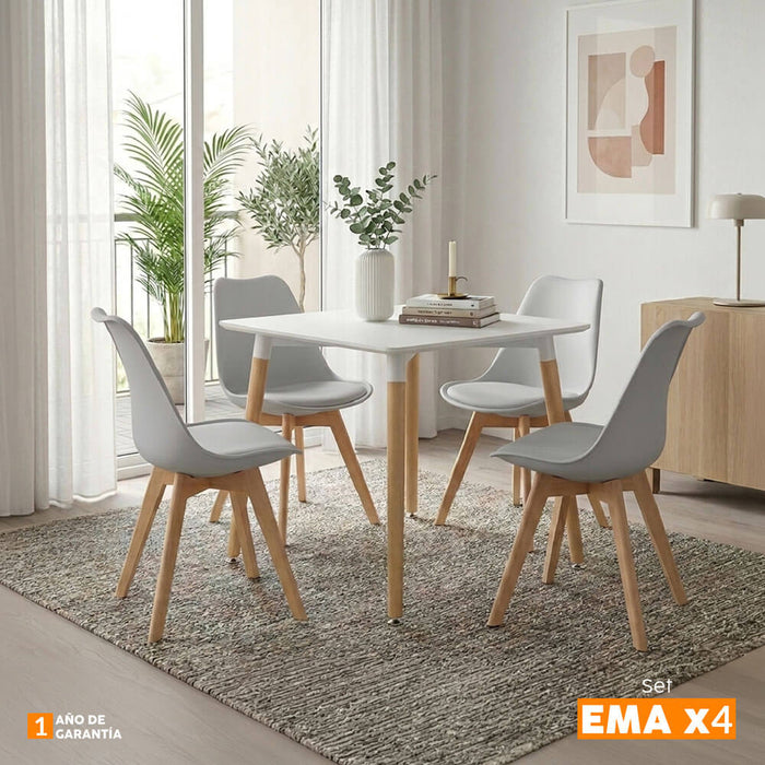 muebles comedores set x4 sillas comedor ema gris tpz be bonno rkj100180 mp madecentro