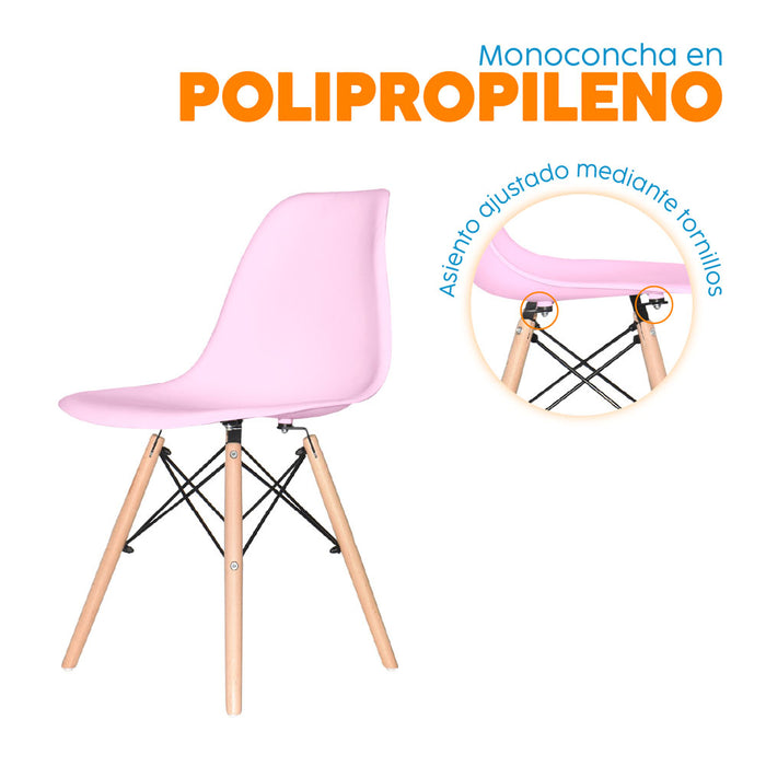 muebles comedores silla comedor eames rosado be bonno rs341208 mp madecentro
