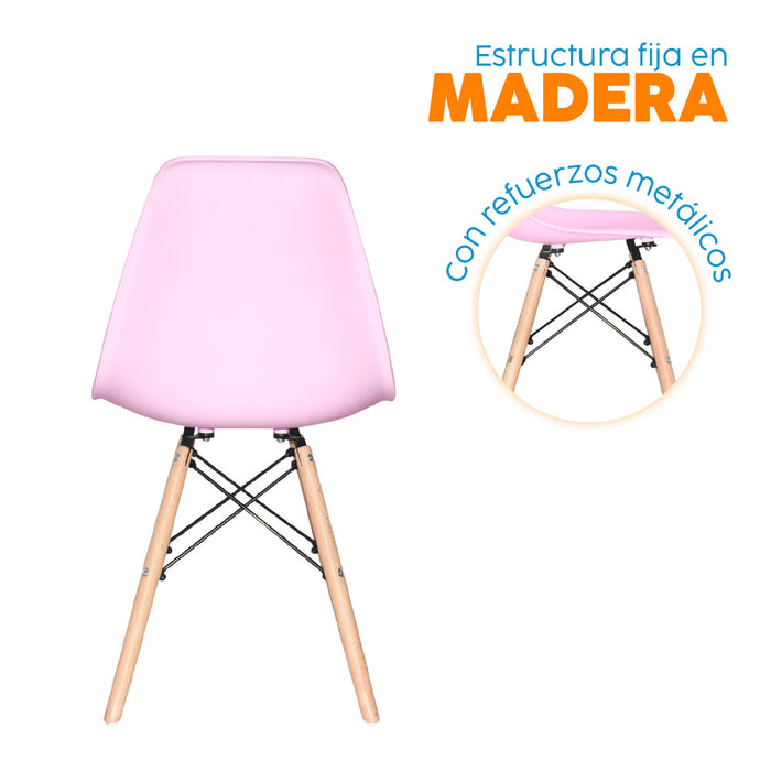muebles comedores silla comedor eames rosado be bonno rs341208 mp madecentro