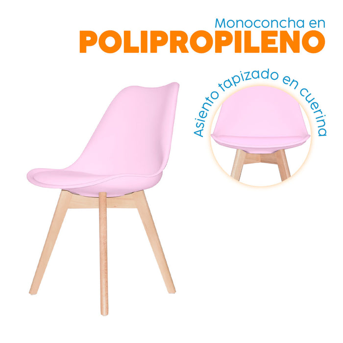 muebles comedores silla comedor ema be rosada bonno rs341218 mp madecentro