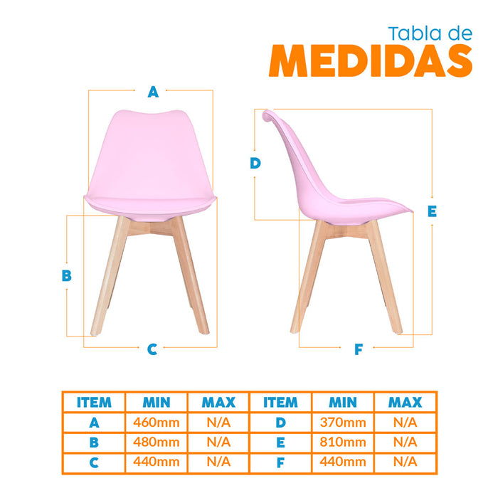 muebles comedores silla comedor ema be rosada bonno rs341218 mp madecentro