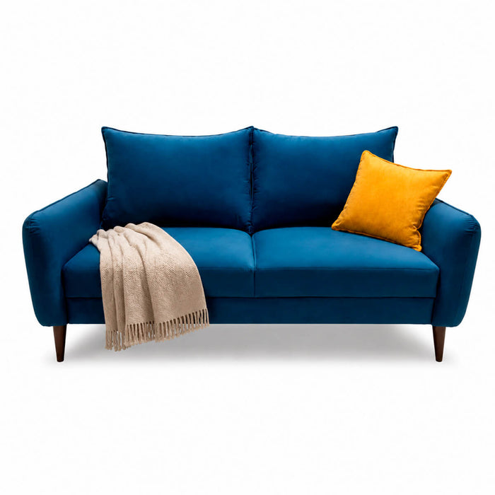 muebles de sala sofa abril 2 puestos azul tela anti fluidos 170x80x80 cm muebles de lujo sofabin23 madecentro