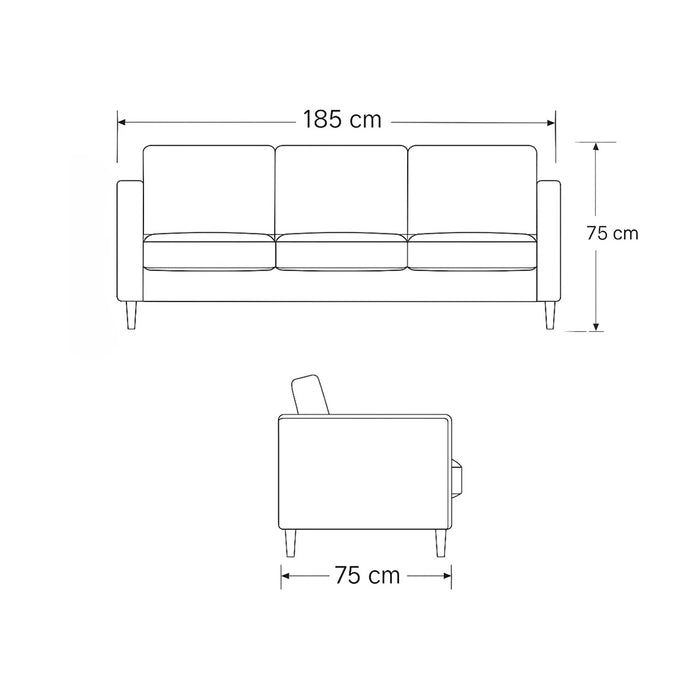 muebles de sala sofa aly 3 puestos gris tela anti fluidos 185x75x75 cm muebles de lujo sofabin29 madecentro