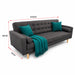 muebles de sala sofa athens 3 puestos marron tela anti fluidos 187x75x75 cm muebles de lujo salabin 1119 madecentro