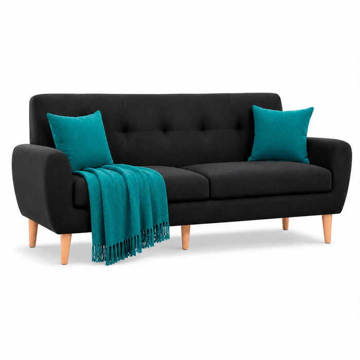muebles de sala sofa barbara 3 puestos gris terciopelo 190x80x80 cm muebles de lujo sofabin21 madecentro