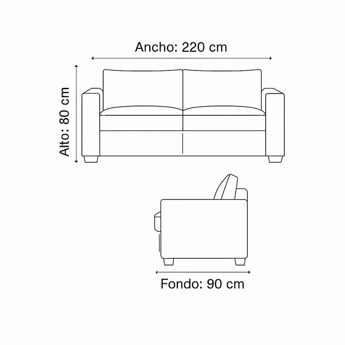 muebles de sala sofa ben 3 puestos marron cuerina 220x90x80 cm muebles de lujo sofabin22 madecentro