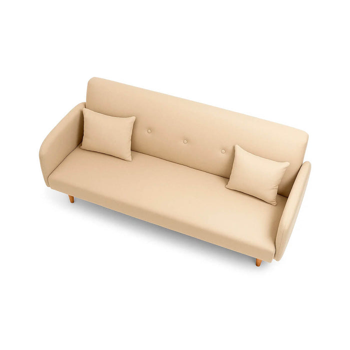 muebles de sala sofa bratislava 2 puestos beige cuerina 160x70x85 cm muebles de lujo salabin 1123 madecentro