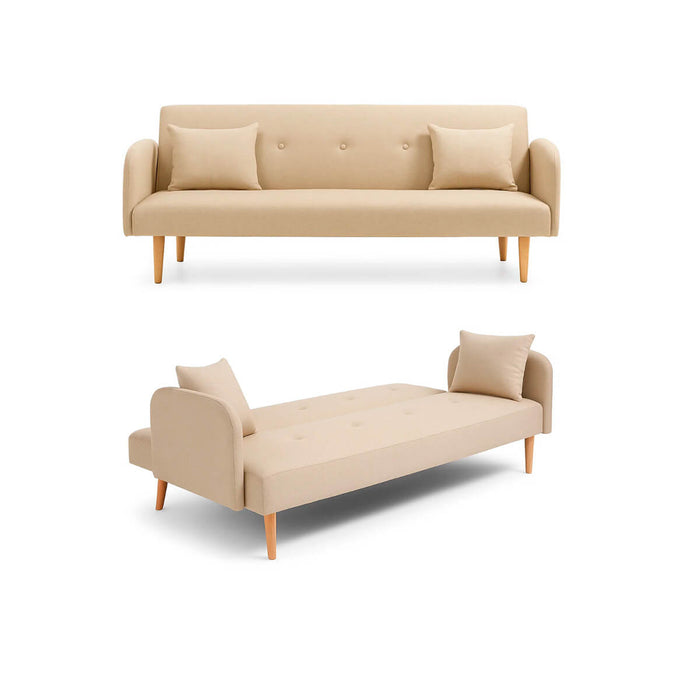 muebles de sala sofa bratislava 2 puestos beige cuerina 160x70x85 cm muebles de lujo salabin 1123 madecentro