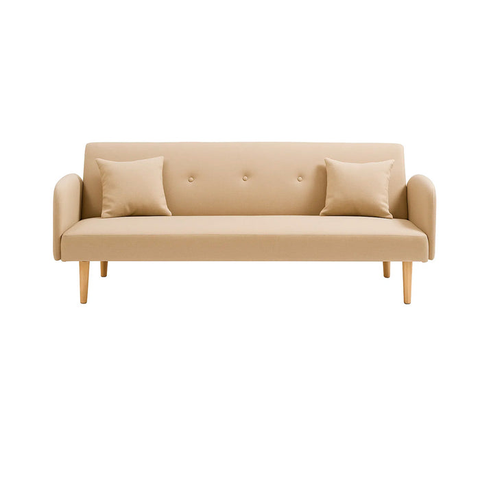 muebles de sala sofa bratislava 2 puestos beige cuerina 160x70x85 cm muebles de lujo salabin 1123 madecentro
