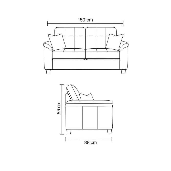 muebles de sala sofa budapest 2 puestos blanco cuerina 150x88x80 cm muebles de lujo salabin 1126 madecentro