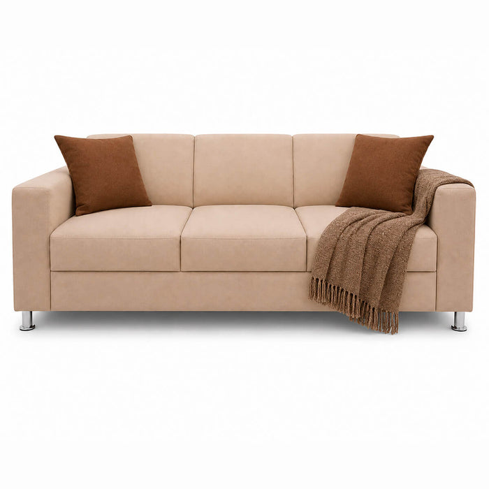 muebles de sala sofa calixto 3 puestos beige tela anti fluidos 200x80x75 cm muebles de lujo sofabin39 madecentro