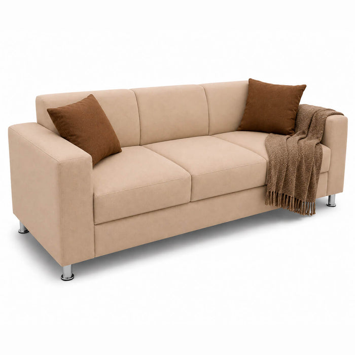 muebles de sala sofa calixto 3 puestos beige tela anti fluidos 200x80x75 cm muebles de lujo sofabin39 madecentro