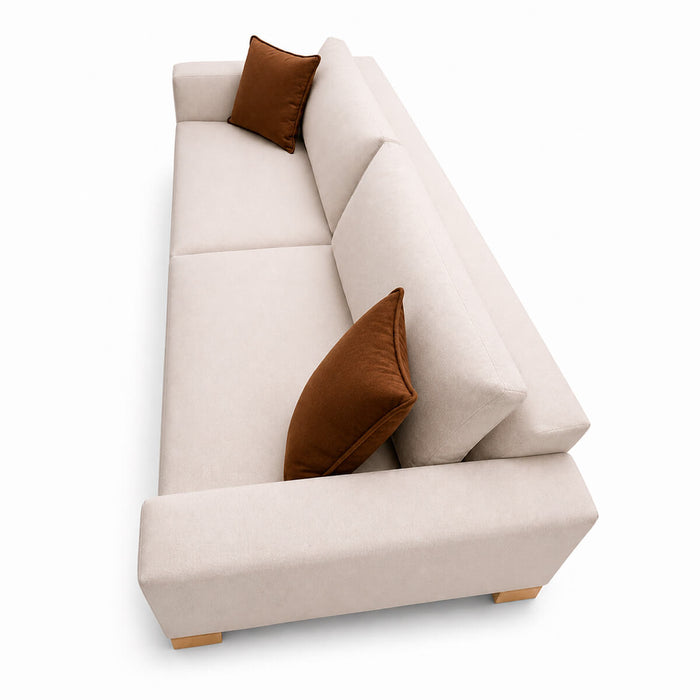 muebles de sala sofa callidora 3 puestos color beige en tela anti fluidos 220x95x80 cm muebles de lujo sofabin010918 madecentro