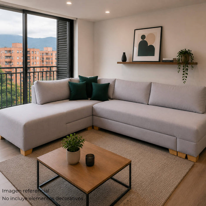 muebles de sala sofa cama en l izquierdo tito tela en poliester anti fluidos color gris 288x88x83 cm muebles de lujo salabindel 112 madecentro