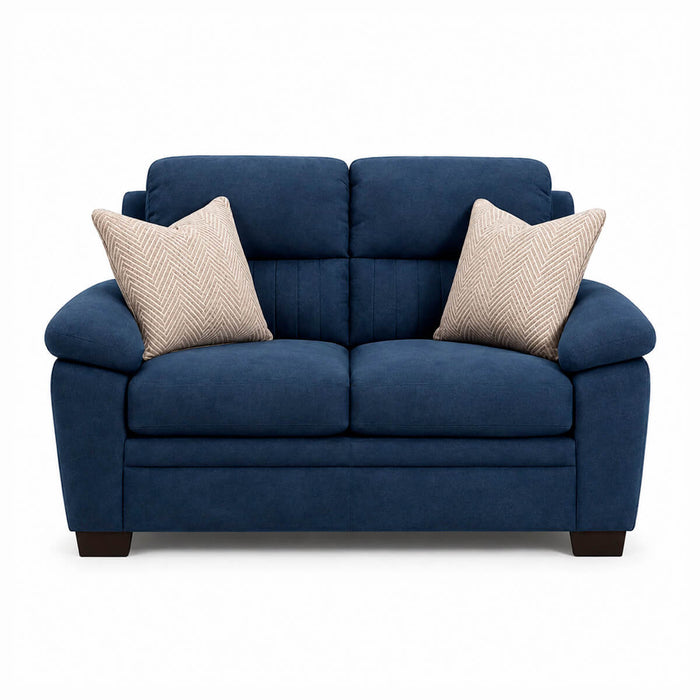 muebles de sala sofa copenhague 2 puestos azul tela anti fluidos 150x88x80 cm muebles de lujo salabin 1128 madecentro