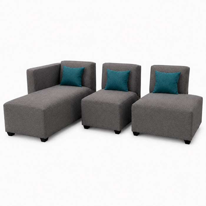 muebles de sala sofa en l izquierdo sisco en tela poliester anti fluidos color gris 220x130x90 cm muebles de lujo salabin 1084 madecentro