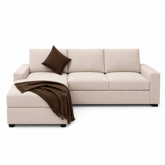 muebles de sala sofa en l izquierdo zion en tela poliester anti fluidos color beige 250x85x80 cm muebles de lujo secenl11384 madecentro