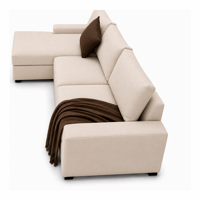 muebles de sala sofa en l izquierdo zion en tela poliester anti fluidos color beige 250x85x80 cm muebles de lujo secenl11384 madecentro