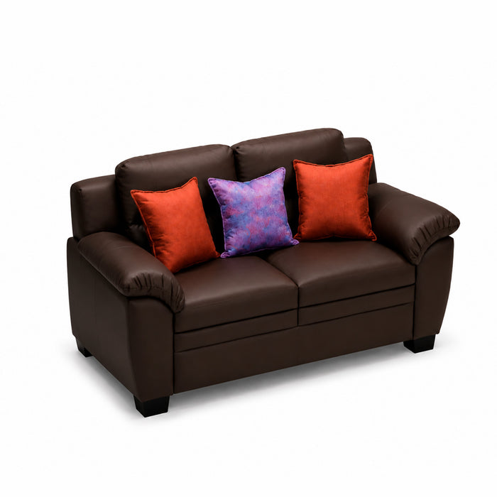 muebles de sala sofa miko 2 puestos marron cuerina 140x70x80 cm muebles de lujo salabin 1098 29 madecentro