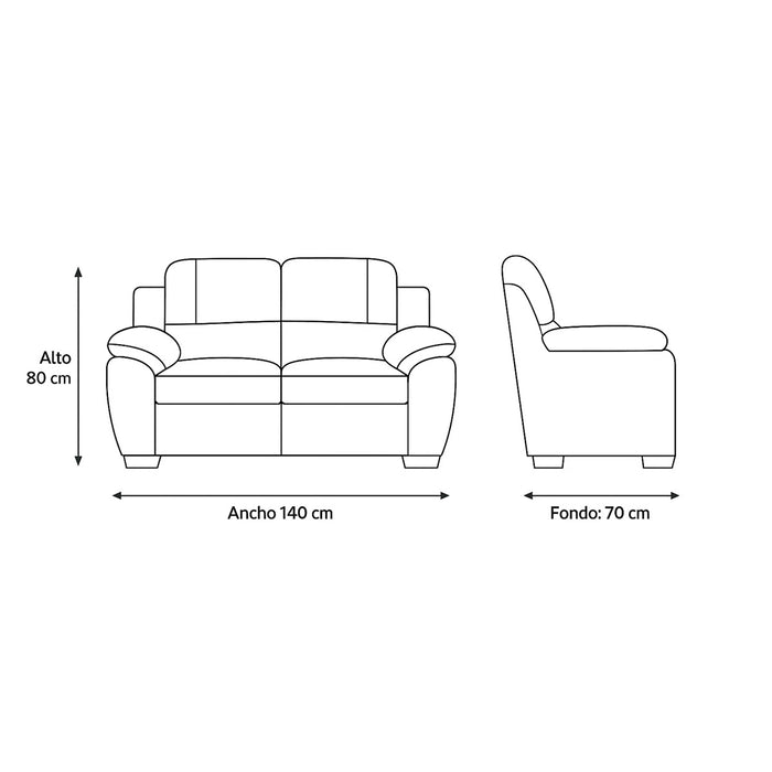 muebles de sala sofa miko 2 puestos marron cuerina 140x70x80 cm muebles de lujo salabin 1098 29 madecentro