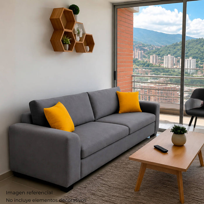 muebles de sala sofa tiago 4 puestos gris tela anti fluidos 240x85x75 cm muebles de lujo bindelux994 madecentro