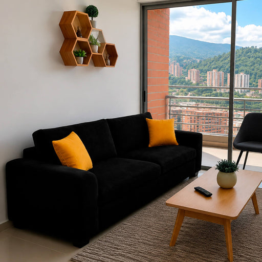 muebles de sala sofa tiago 4 puestos negro tela pet friendly anti fluidos 240x85x75 cm muebles de lujo bindelux996 madecentro