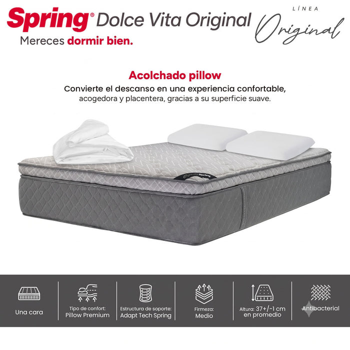 muebles muebles habitacion combo colchon dolce vita doble 140x190 cm almohadas ergo protector spring 30205795 madecentro
