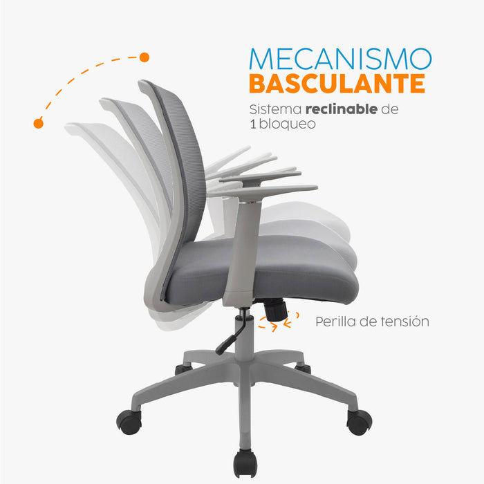 muebles oficina escritorio silla escritorio ejecutiva gris gris fox bonno rs134920 madecentro