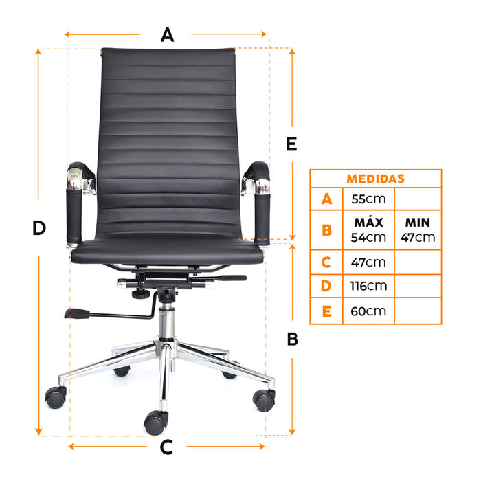 muebles oficina escritorio silla escritorio ejecutiva negro espaldar alto boss bonno rk520790 madecentro
