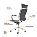 muebles oficina escritorio silla escritorio ejecutiva negro espaldar alto boss bonno rk520790 madecentro