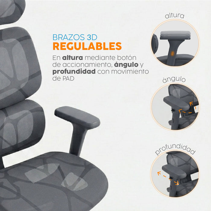 muebles oficina escritorio silla escritorio ergonomica gris reposapies sam bonno rs241522 madecentro