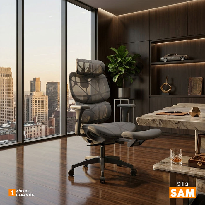 muebles oficina escritorio silla escritorio ergonomica gris reposapies sam bonno rs241522 madecentro