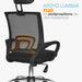 muebles oficina escritorio silla escritorio giratoria con cabecero negro atlantis bonno rs121902 madecentro
