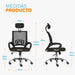 muebles oficina escritorio silla escritorio giratoria con cabecero negro atlantis bonno rs121902 madecentro