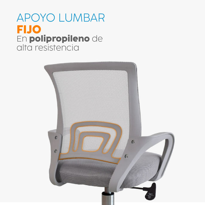 muebles oficina escritorio silla escritorio giratoria gris atlantis bonno rs121914 madecentro