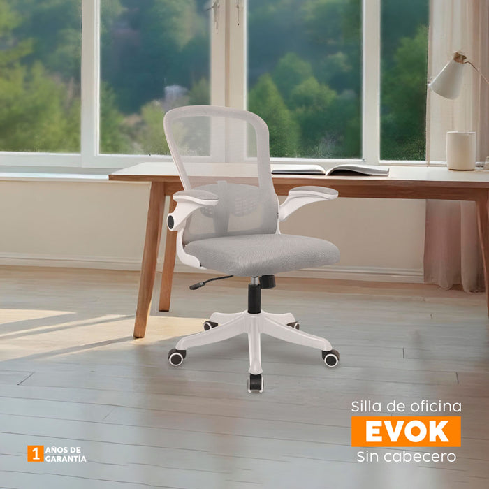 muebles oficina escritorio silla escritorio giratoria gris evok bonno rs210246 madecentro