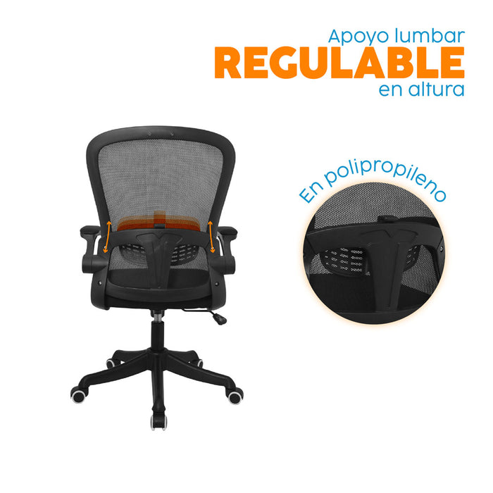muebles oficina escritorio silla escritorio giratoria negro evok bonno rs210242 madecentro