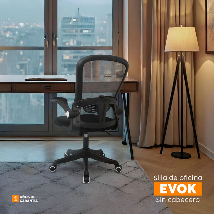 muebles oficina escritorio silla escritorio giratoria negro evok bonno rs210242 madecentro