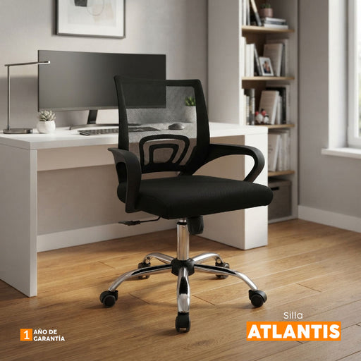 muebles oficina escritorio silla escritorio giratoria pequena negro atlantis bonno rk530455 madecentro