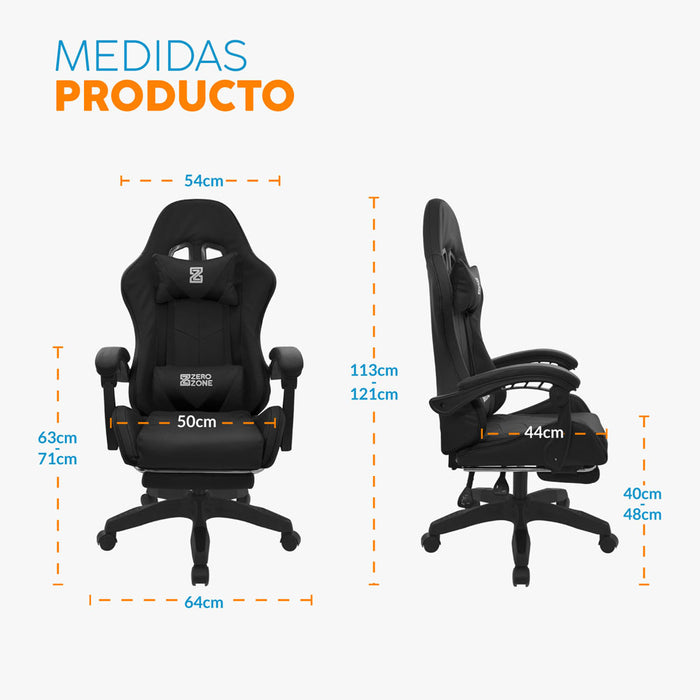 muebles oficina escritorio silla gamer con reposapies negro play bonno rs213050 madecentro