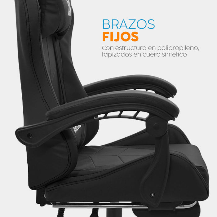muebles oficina escritorio silla gamer con reposapies negro play bonno rs213050 madecentro