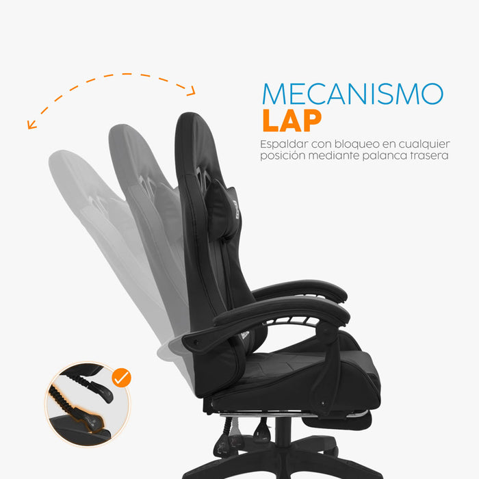 muebles oficina escritorio silla gamer con reposapies negro play bonno rs213050 madecentro