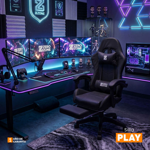 muebles oficina escritorio silla gamer con reposapies negro play bonno rs213050 madecentro