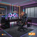 muebles oficina escritorio silla gamer negro con luces reposapies play bonno rs213070 madecentro