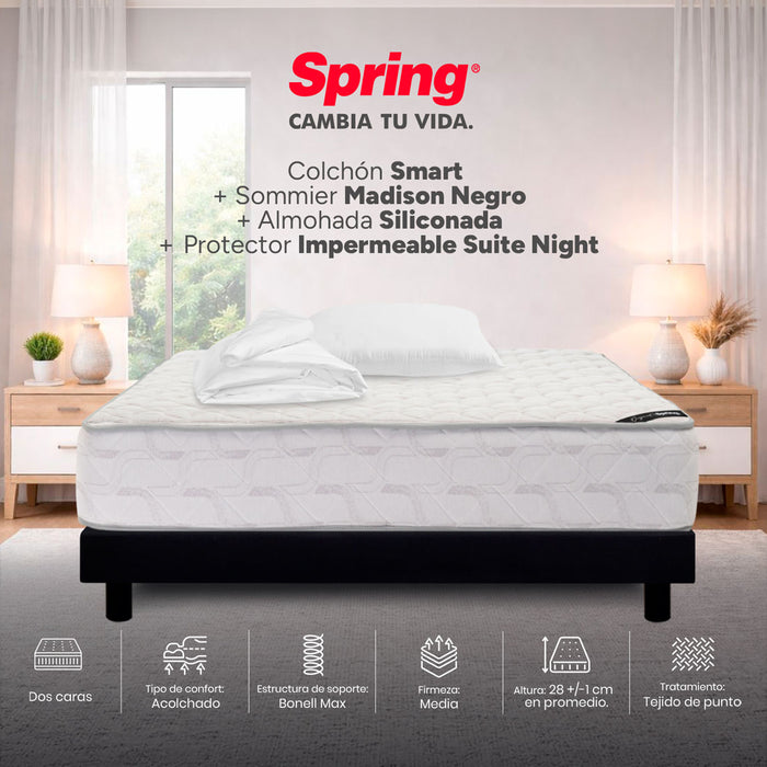 mueblesparahabitacioncombocolchonspring140x190cmbasecamaalmohadasprotector30207755mpmadecentro